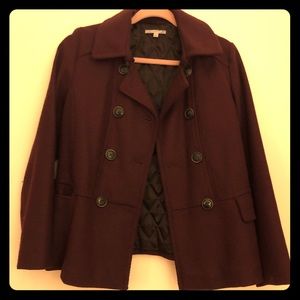 Burgundy Gap Pea Coat Size S